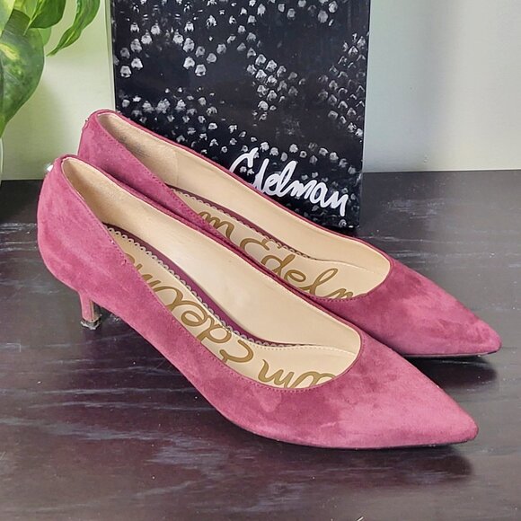 Sam Edelman Dori Wine Suede Pointed Toe Pumps – Women’s Size 9 - Picture 1 of 7